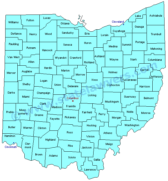 Ohio County Outline Map.